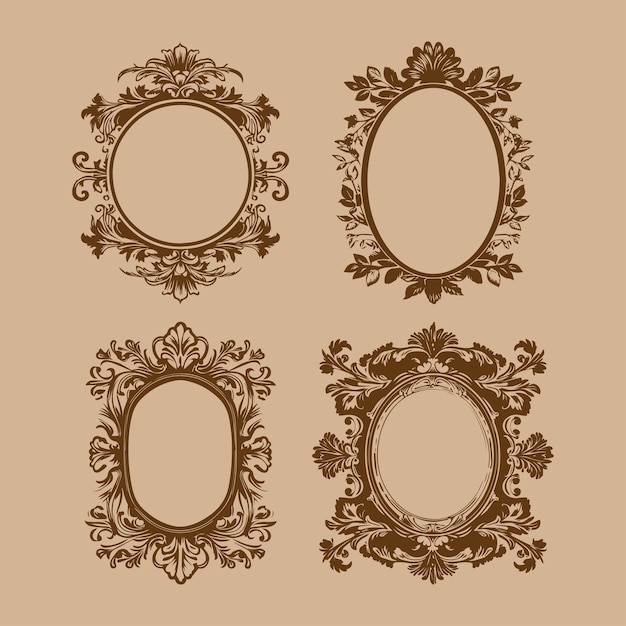 Vector vector illustration vintage frame label sticker collection