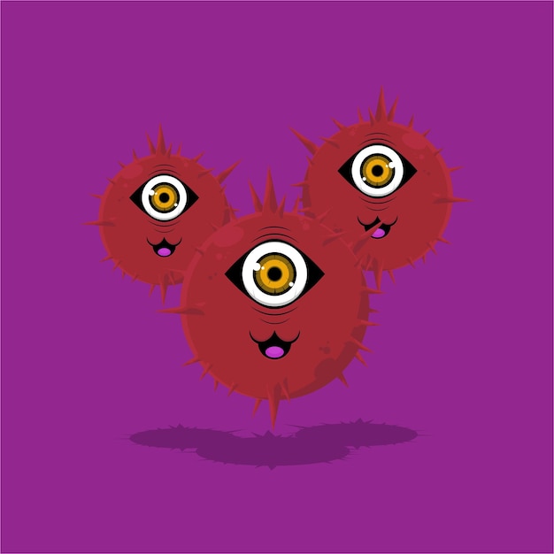 Vector vector illustration of a virus with big eyes