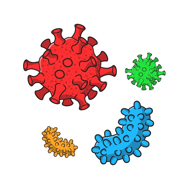 바이러스 및 박테리아의 벡터 일러스트 레이 션