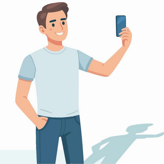 Vector vector illustration of vlogger in flat design style