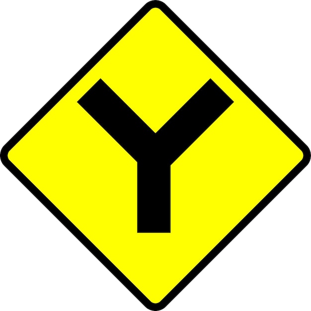 Векторная иллюстрация предупреждающего знака для желто-черного предупреждающего знака YRoad