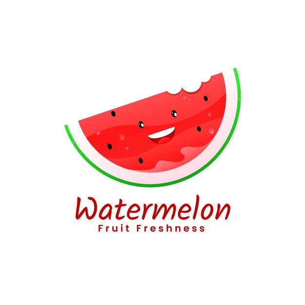 Vector Illustration Watermelon Cartoon Style