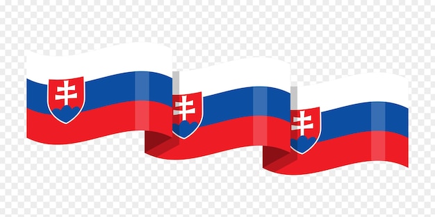 透明な背景の波紋のスロバキア国旗のベクトルイラスト