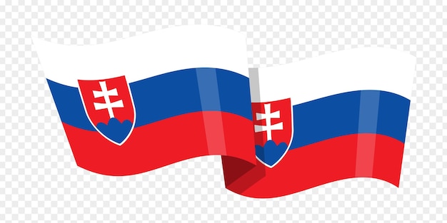 透明な背景の波紋のスロバキア国旗のベクトルイラスト