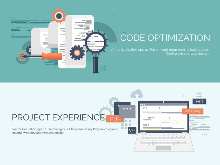 Vector vector illustration web search flat computing background programming coding development search