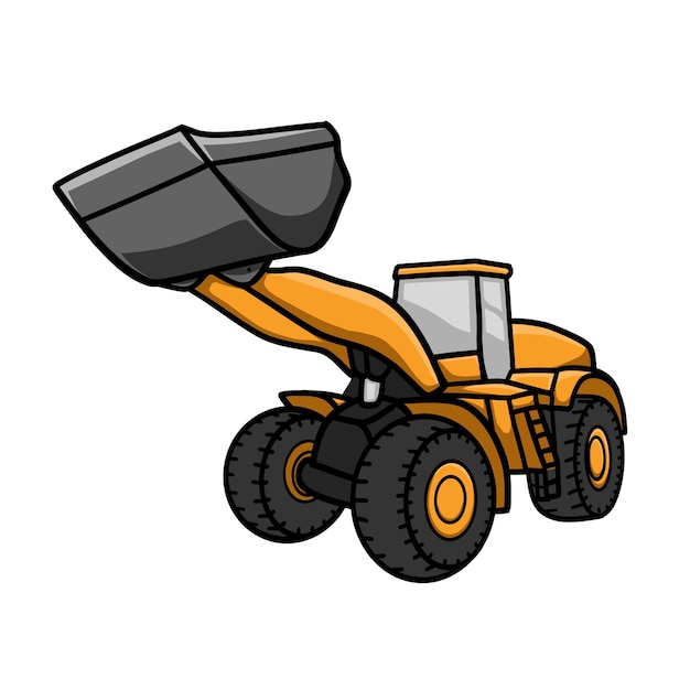 Vector illustration of Wheel Loader construction equipment, mining industry