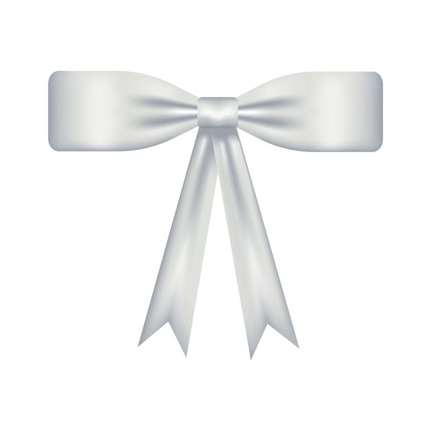 Vector illustration of a white bow realism