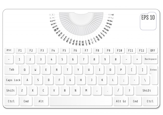 Векторная иллюстрация белой современной клавиатуры