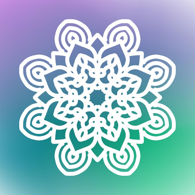 Vector illustration White snowflake blue colorful background