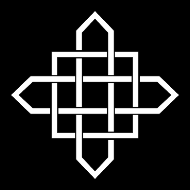 Vector vector illustration of white square and rectangles celtic knot