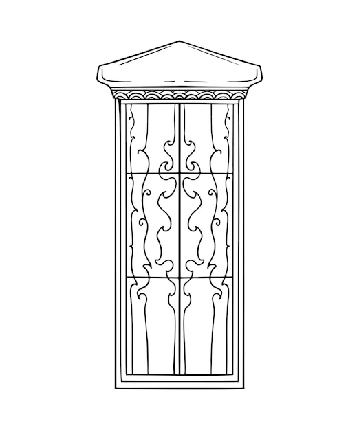 Vector vector illustration of window in art ink style