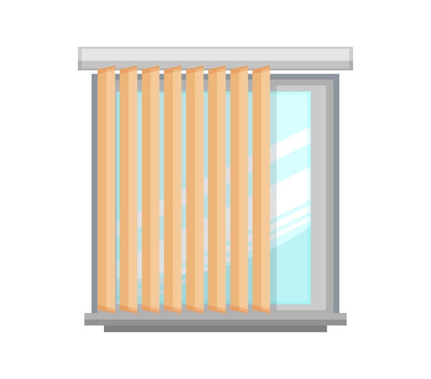 Vector vector illustration of window with curtain