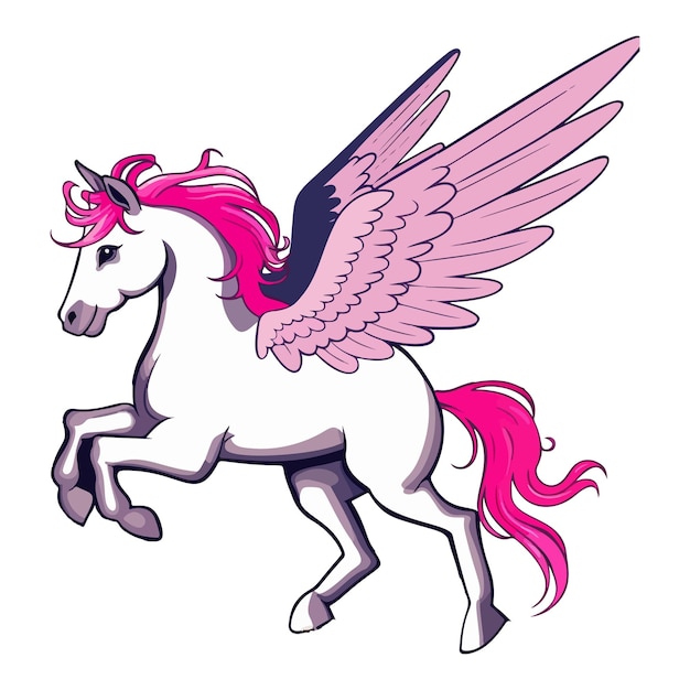 Premium Vector | Vector illustration of a winged unicorn