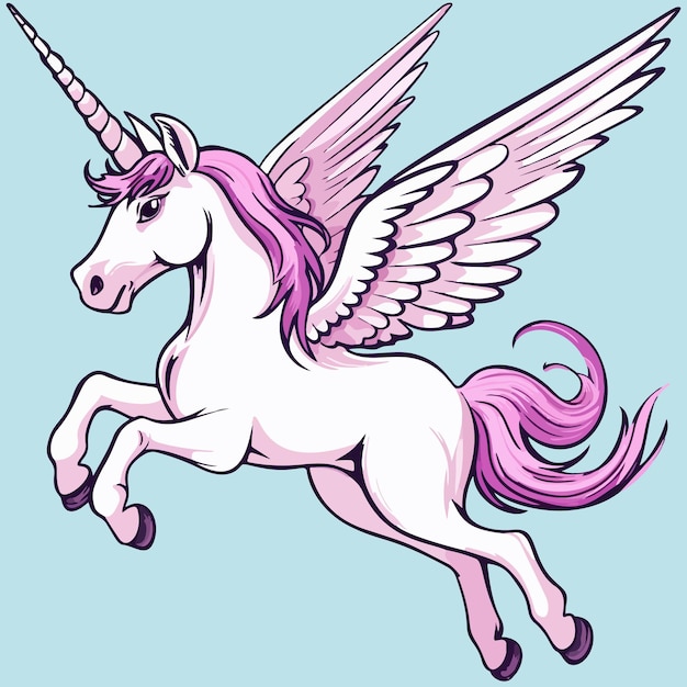 Premium Vector | Vector illustration of a winged unicorn