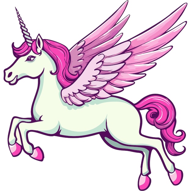 Vector illustration of a winged unicorn