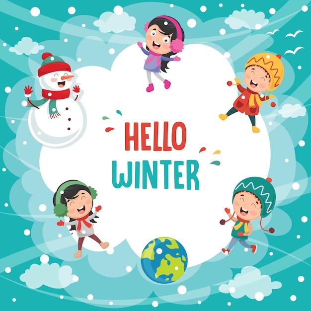 Vector Illustration Of Winter Scene