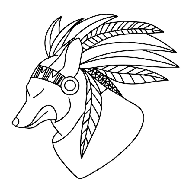 Vector illustration of wise coyote