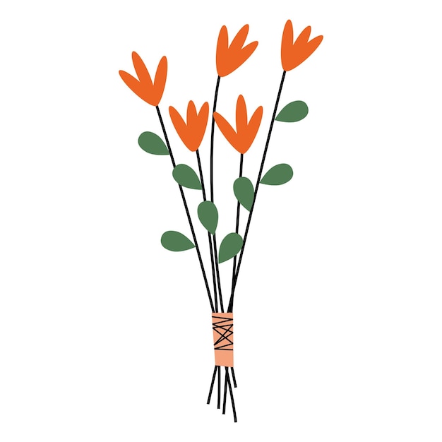 Vector illustration with blooming bouquet flowers