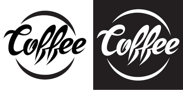 Vector illustration with calligraphic lettering of coffee