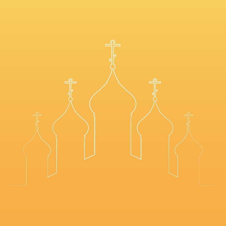 Vector vector illustration with the contours of the orthodox church for infographics, greeting cards