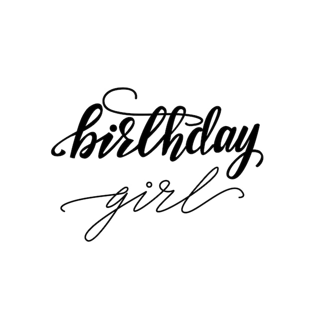 Vector illustration with lettering design birthday girl