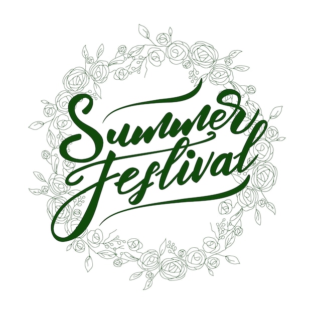 Illustrazione vettoriale con lettering summer festival.