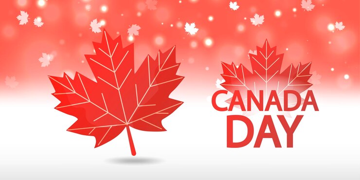 Vector illustration with maple leaf symbol of canada canada day