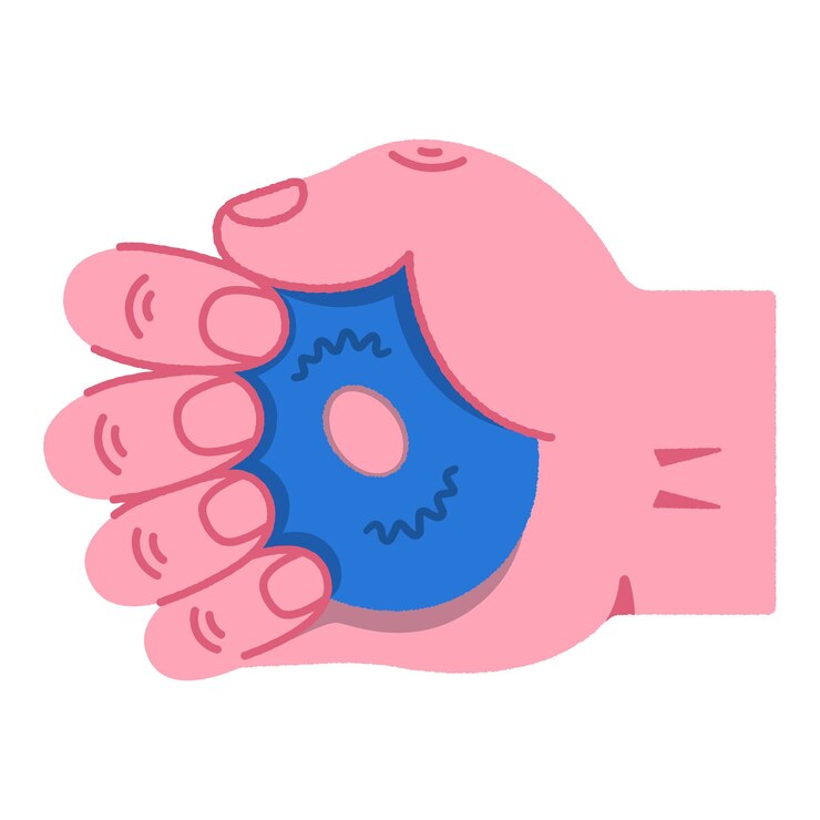 Vector vector illustration with an object in hand