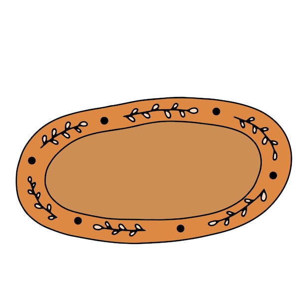 Vector illustration with orange handmade ceramic dish