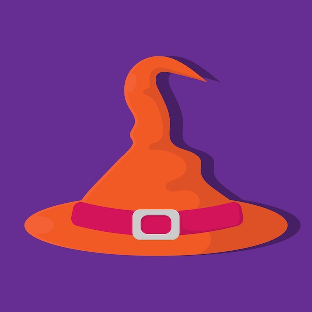 vector illustration of a wizard's hat on a purple background.