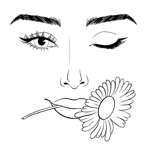 Vector illustration of women's head