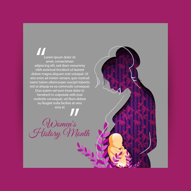 Vector illustration of Women's History Month banner template