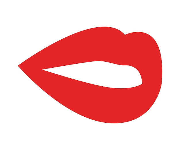 Vector vector illustration of women's lips with red lipstick