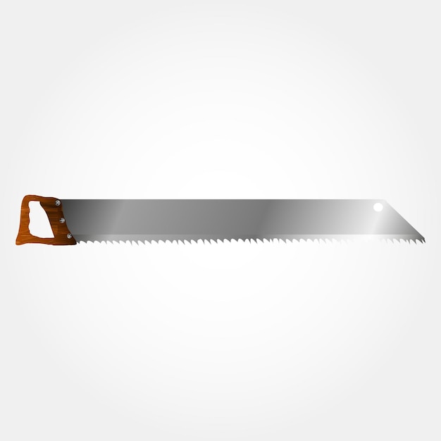 Vector Illustration of wood saws Realistic instrument