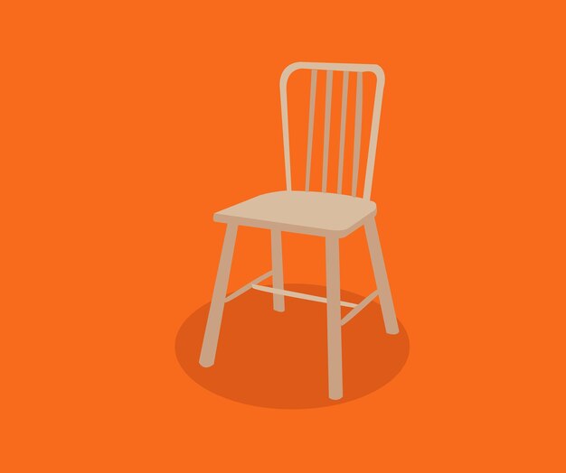 Vector illustration of wooden armless chair