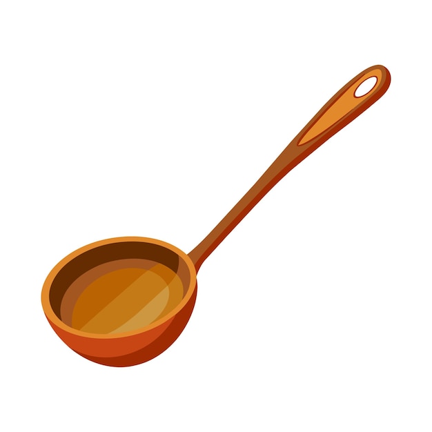 Vector vector of illustration wooden ladle on white