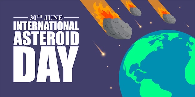 Vector illustration of World Asteroid Day social media feed template