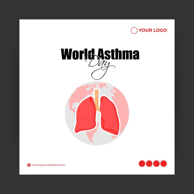 Vector illustration of World Asthma Day social media story feed mockup template