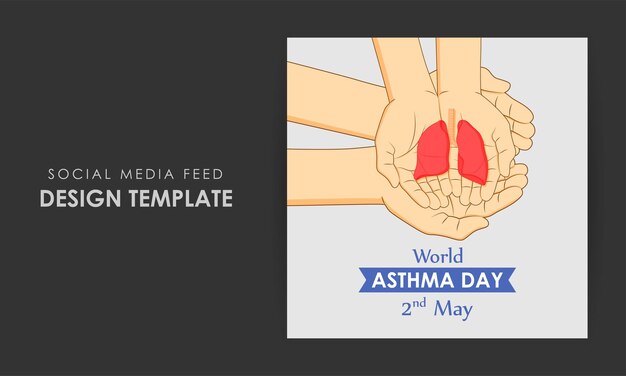 Vector illustration of World Asthma Day social media story feed mockup template