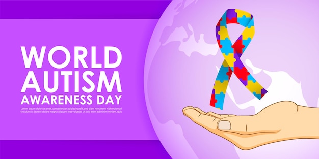 Векторная иллюстрация Всемирного дня распространения информации об аутизме