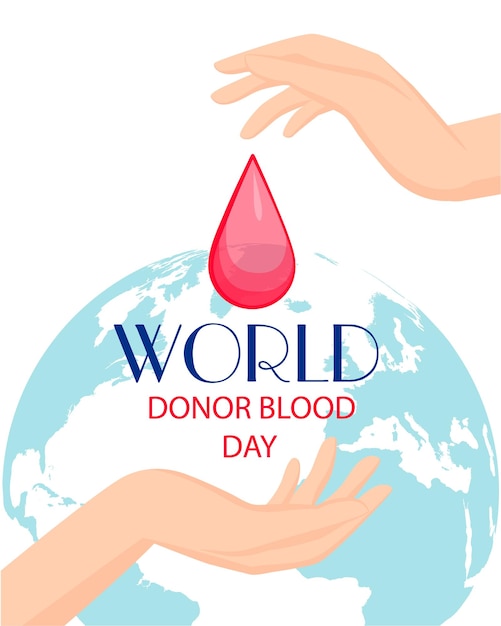6月14日世界献血者デーのベクトルイラスト