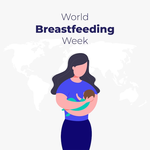 Vector vector illustration for world breastfeeding week