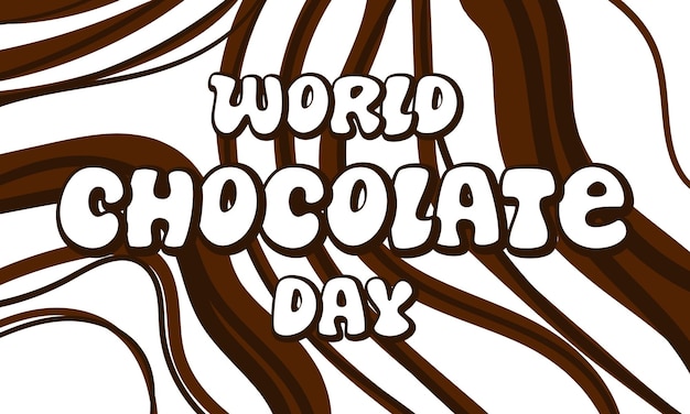 世界チョコレートデーのベクトルイラスト 白と黒の背景の文字