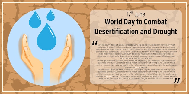 Illustrazione vettoriale della bandiera della giornata mondiale per combattere la desertificazione e la siccità