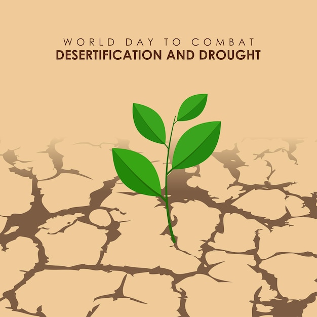 Vector illustration of World Day to Combat Desertification and Drought social media story template