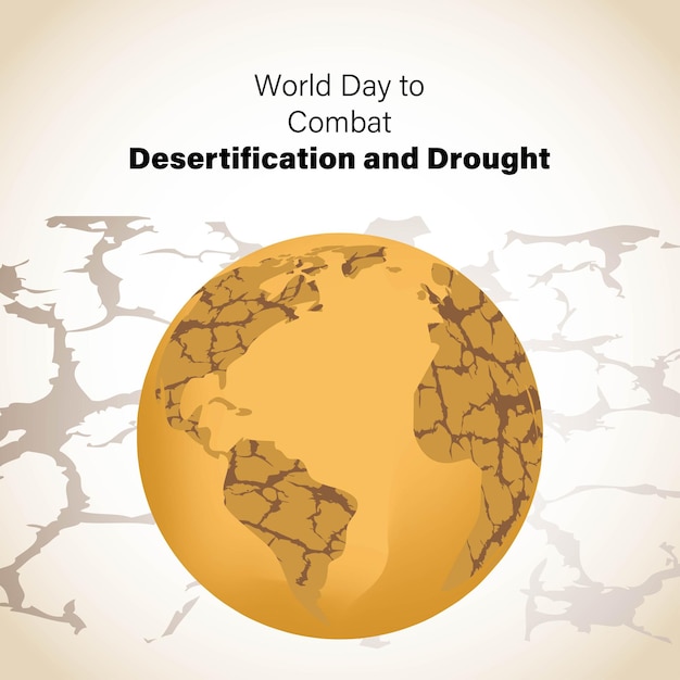 Illustrazione vettoriale per la giornata mondiale per combattere la desertificazione e la siccità