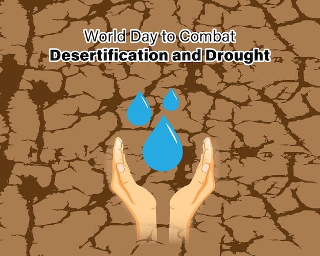 Vettore illustrazione vettoriale per la giornata mondiale per combattere la desertificazione e la siccità