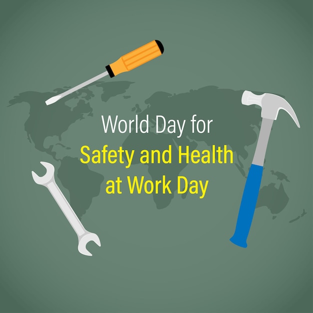 Vector illustration for world day for safety and health at work