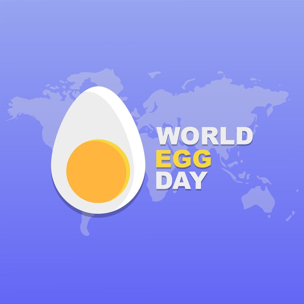 Vector illustration of World Egg Day which is celebrated every year on October 13th World egg day greeting poster