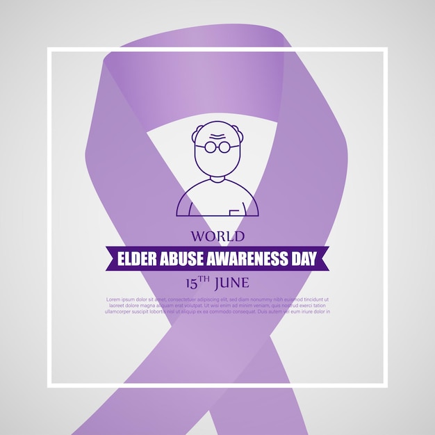 Vector illustration of World Elder Abuse Awareness Day social media feed story mockup template